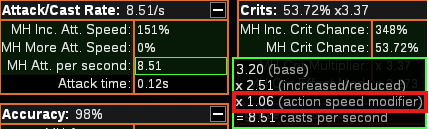 在 PoB 中查找行动速度